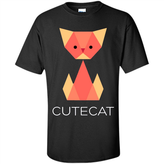 Love Cat T-Shirt Origami Cat Black