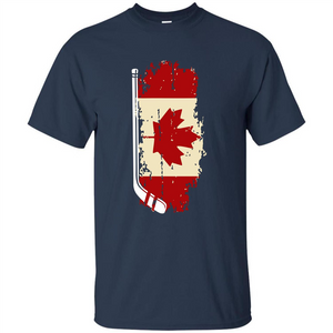 Canada Hockey Funny T-Shirt Canada Hockey Flag T-shirt