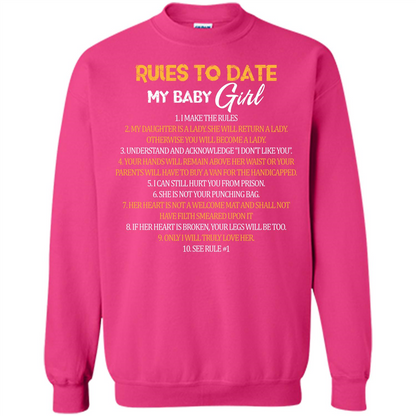 Fathers Day T-shirt Rules To Date My Baby Girl Heliconia