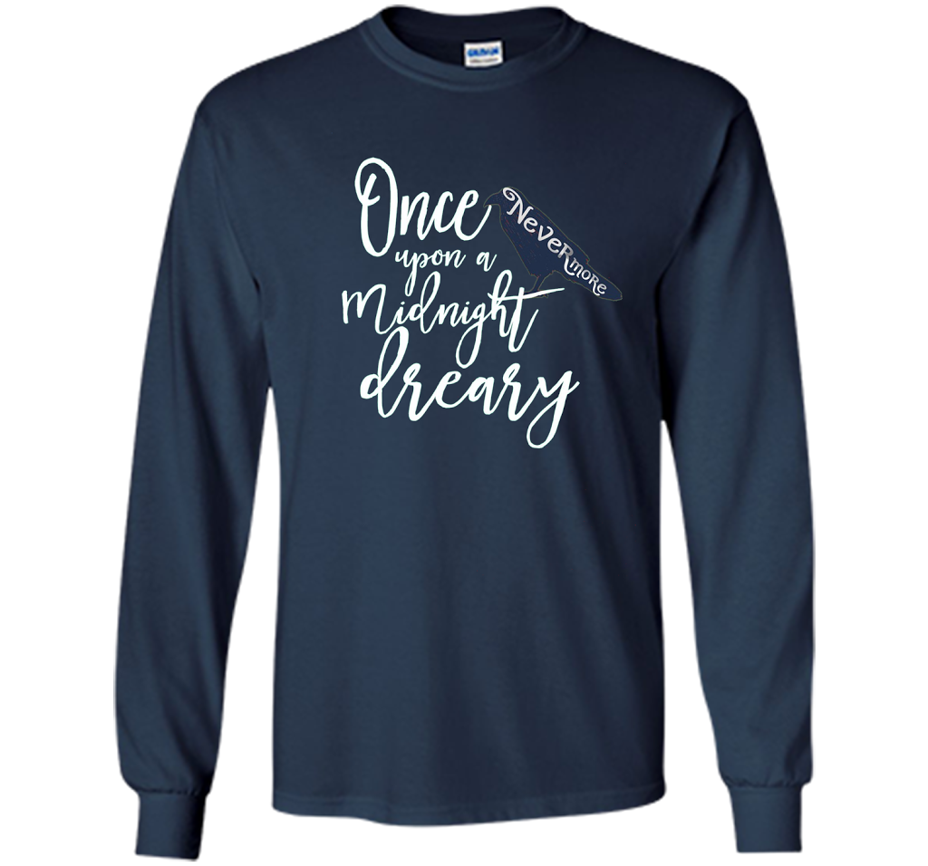 Poe Raven Shirt, Bookworm Shirt Literary Gifts cool shirt Navy