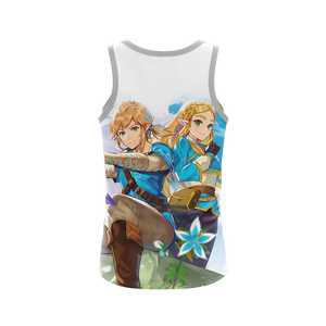 Link and Zelda The Legend of Zelda All Over Print T-shirt Tank Top Zip Hoodie Pullover Hoodie   