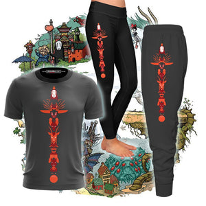 Studio Ghibli Totem Pole 3D Leggings