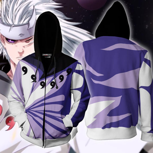 Naruto Madara Uchiha 6 Paths Cosplay Zip Up Hoodie Jacket 4XL