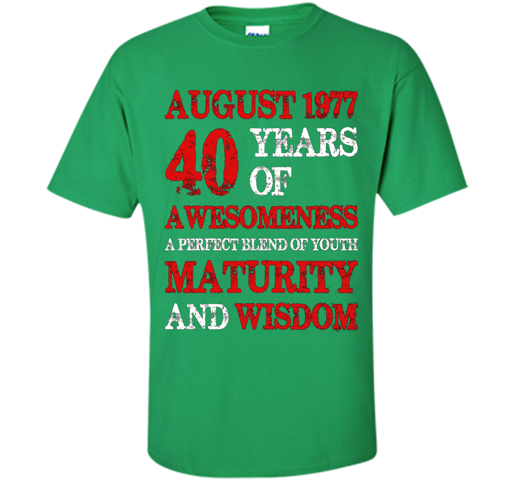 Vintage Limited August 1977 Edition - 40th Birthday Gift shirt Irish Green