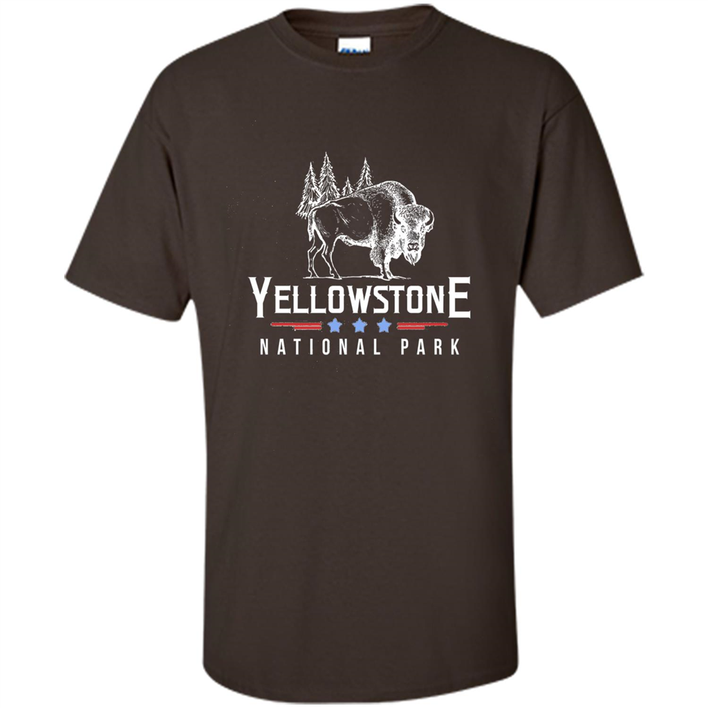 Yellowstone National Park Wyoming Buffalo T-shirt Dark Chocolate