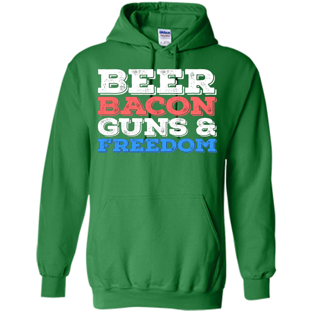 Beer Bacon Guns And Freedom T-Shirt Fourth of July Gift Irish Green