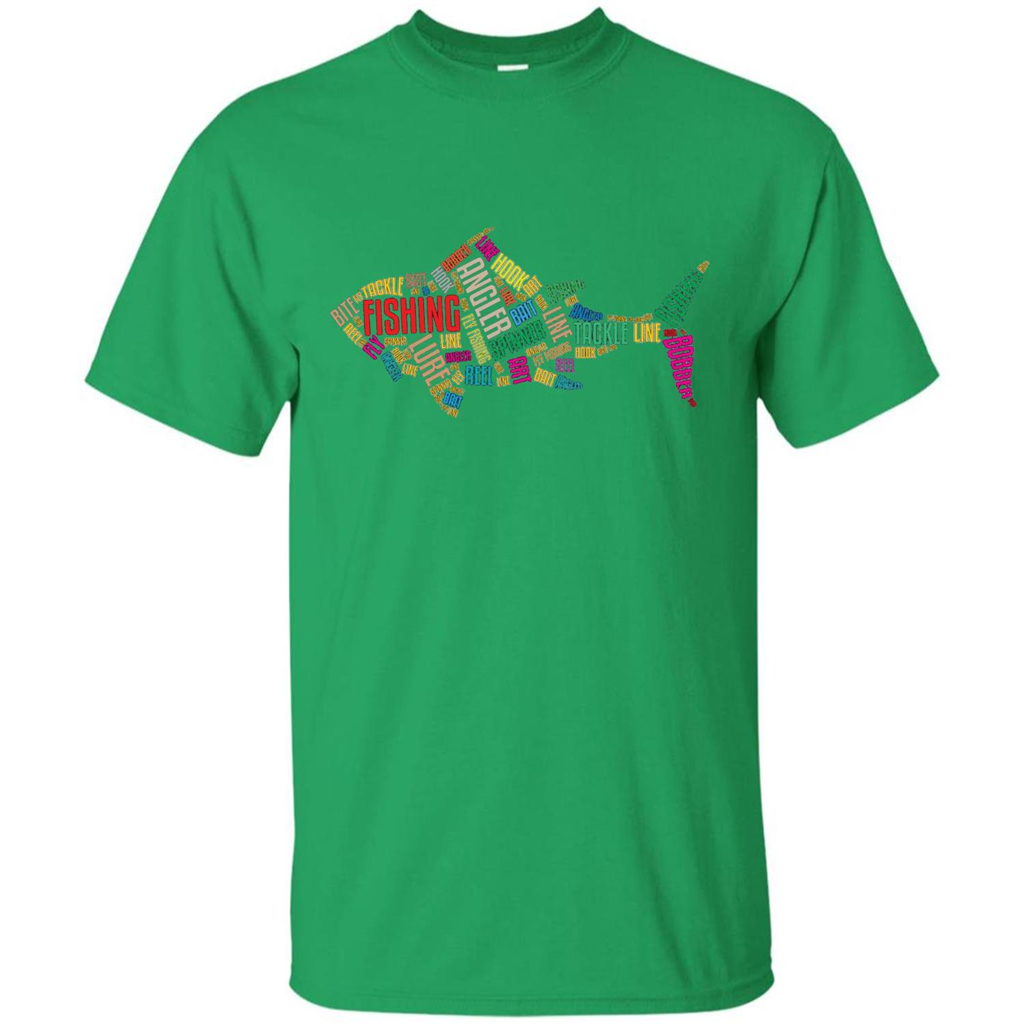 Fishing T-shirt Angler Lure Tackle Hook Reel Irish Green