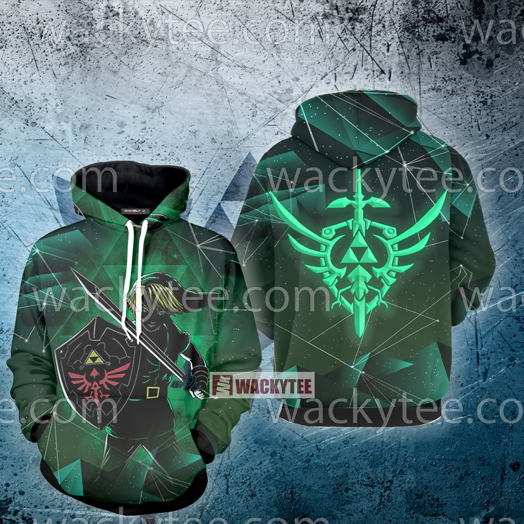 The Legend Of Zelda Link Green Cosplay New Look Zip Up Hoodie Jacket 4XL