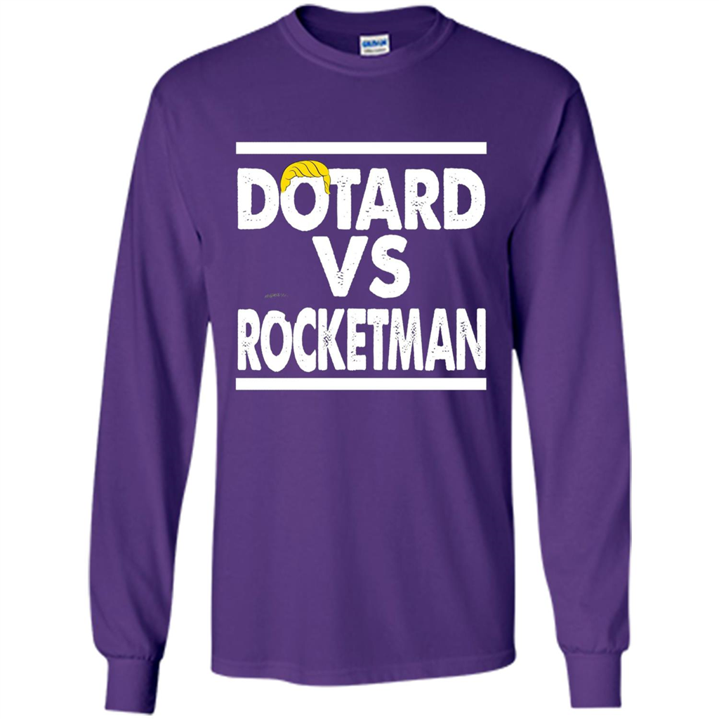 Funny American President T-shirt Dotard Vs Rocketman T-shirt Purple