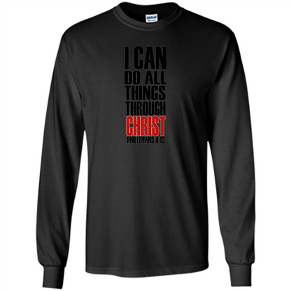 Christian T-Shirt I Can Do All Things Through Christ Black