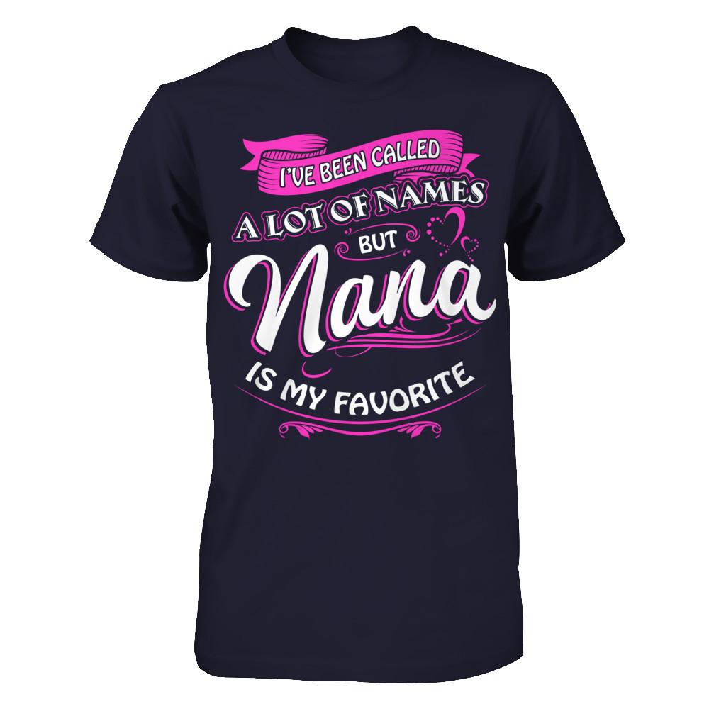 Nana Is My Favorite Name T-shirt Next Level - Unisex Fitted Tee Midnight Navy
