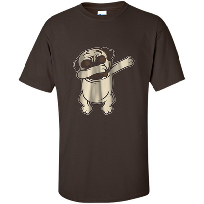 Pug Dabbing T-shirt Dark Chocolate