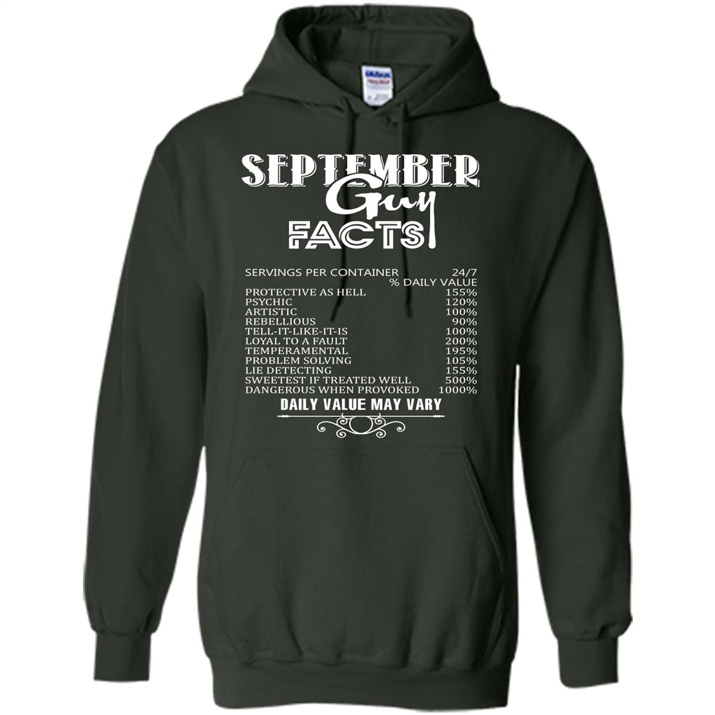 September Guy Facts T-shirt Forest Green