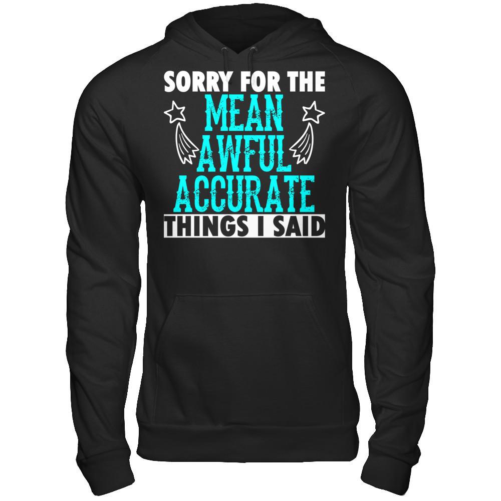 Sorry For The Mean Awful Accurate Things I Said Gildan - Pullover Hoodie Black