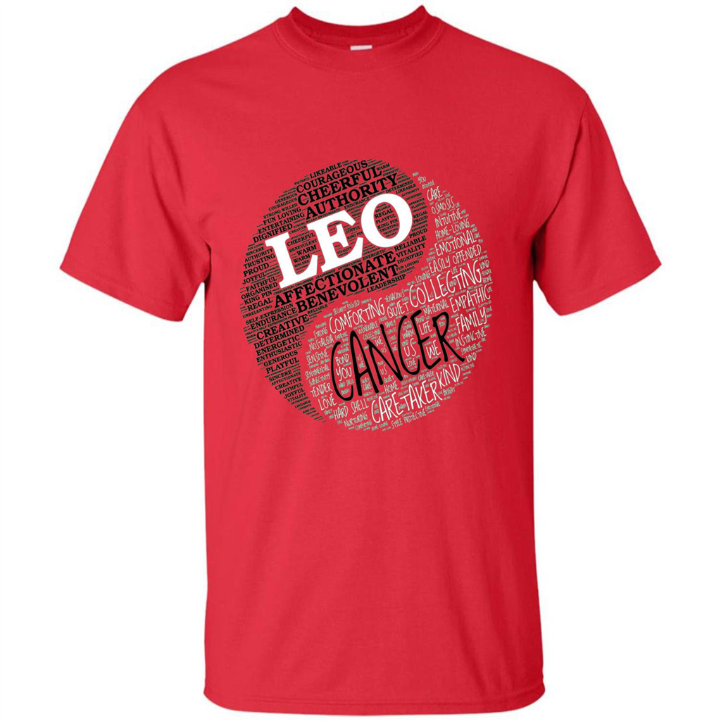 Zodiac Facts T-shirt Women Leo and Cancer T-shirt Red
