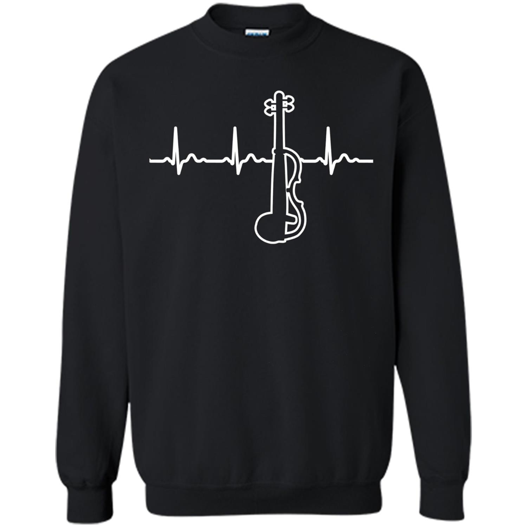 Electric Violin Heartbeat T-Shirt Special Instrument T-shirt Black