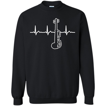 Electric Violin Heartbeat T-Shirt Special Instrument T-shirt Black