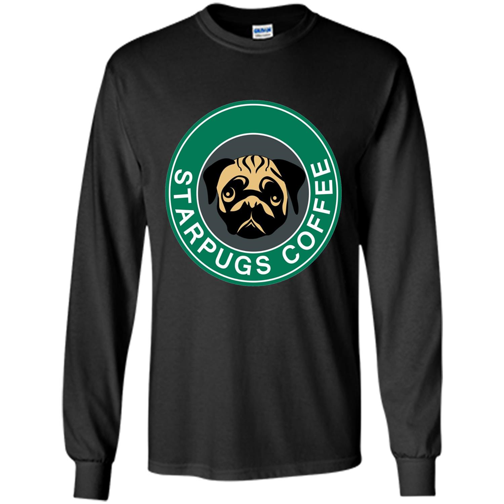 Starpugs Coffee T-shirt Pug Dog Lover T-shirt Black