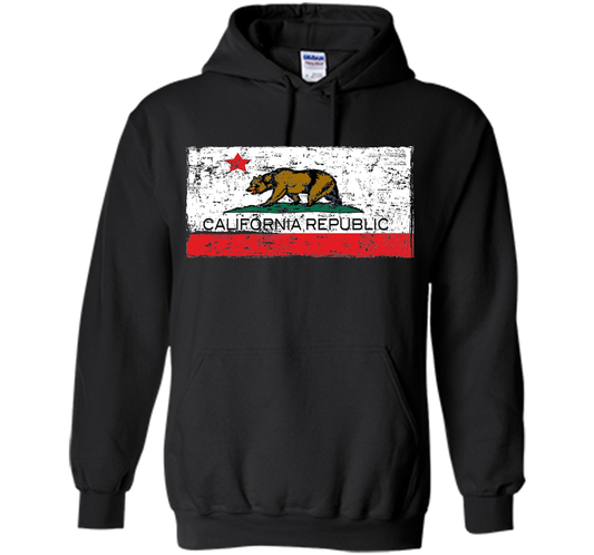 Vintage California Republic T-shirt Cali Life I Love CA cool shirt Black