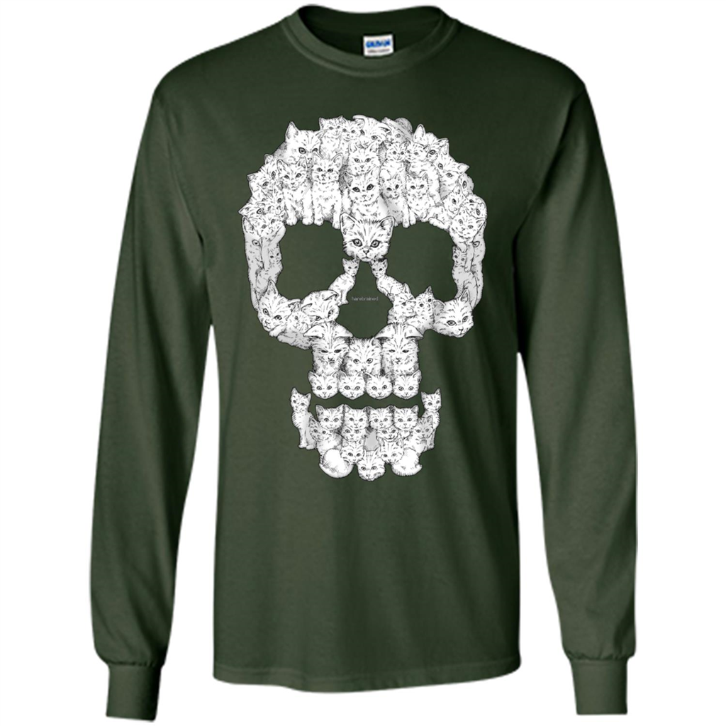 Skulls Are For Pussies Cats T-shirt Forest Green