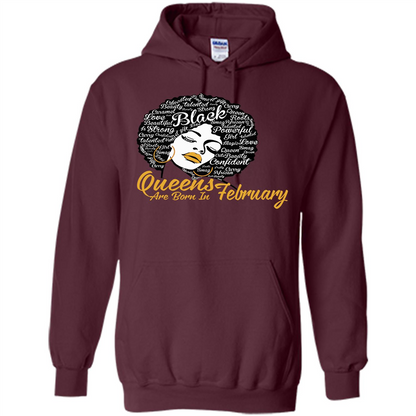 Queen Are Born In February T-shirt Maroon