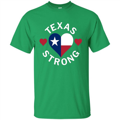Texas Strong Hurricane Harvey Heart 2017 T-shirt Irish Green
