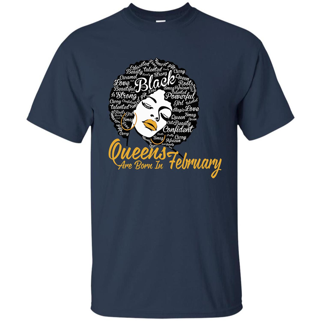 Queen Are Born In February T-shirt Navy