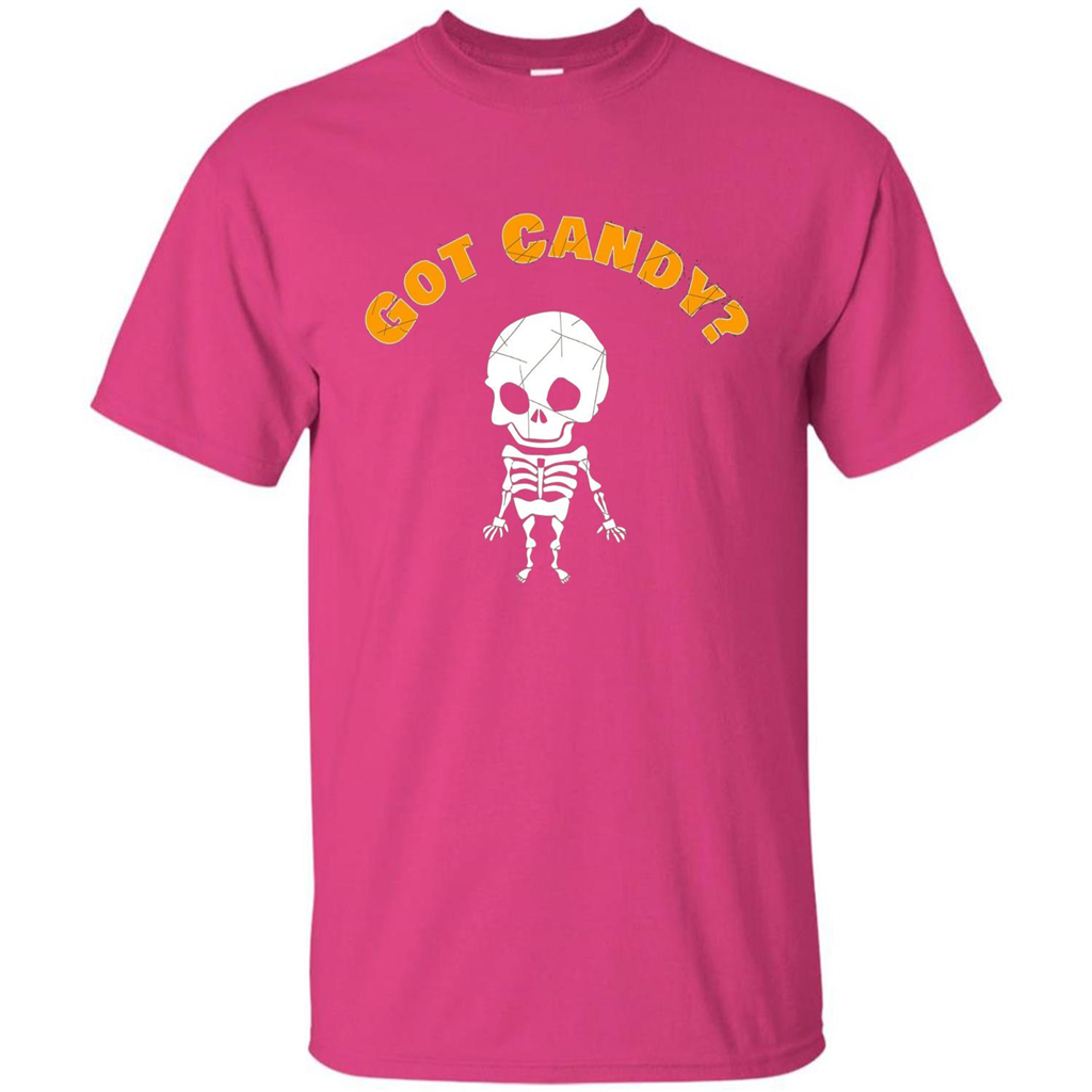 Cute Skeleton Asking For Candy Halloween T-shirt Heliconia