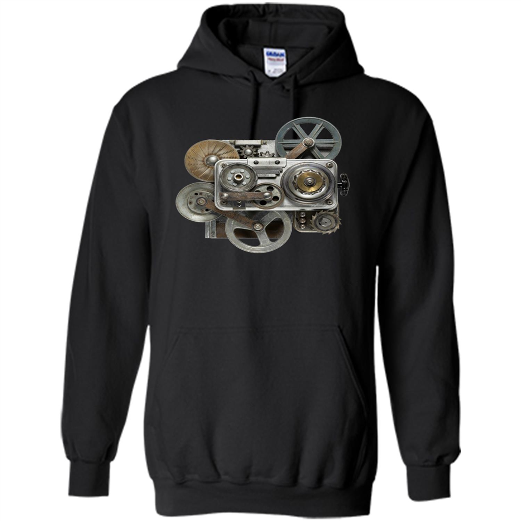 Steampunk Mechanical Gears T-Shirt Black
