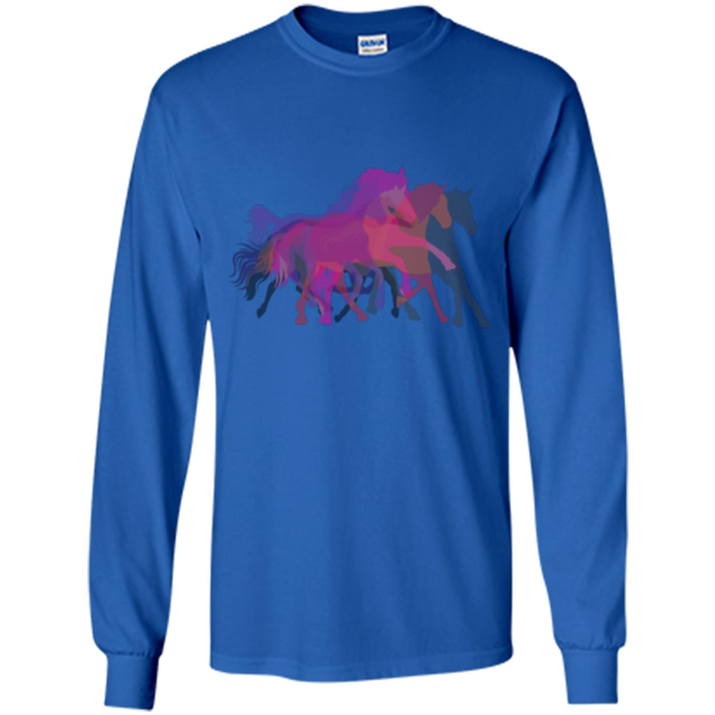 Beautiful Shadow Horses T-shirt Royal