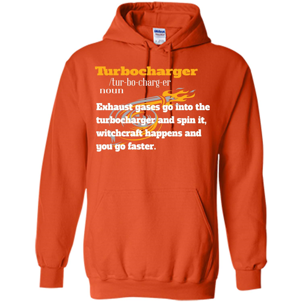 Car Lover T-shirt Turbocharger Exhaust Gases Go Into The Turbocharger Orange