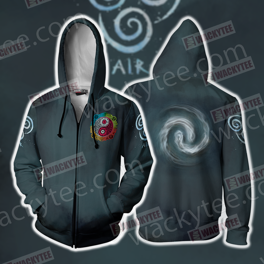 Avatar: The Last Airbender Airbending Zip Up Hoodie Jacket 4XL