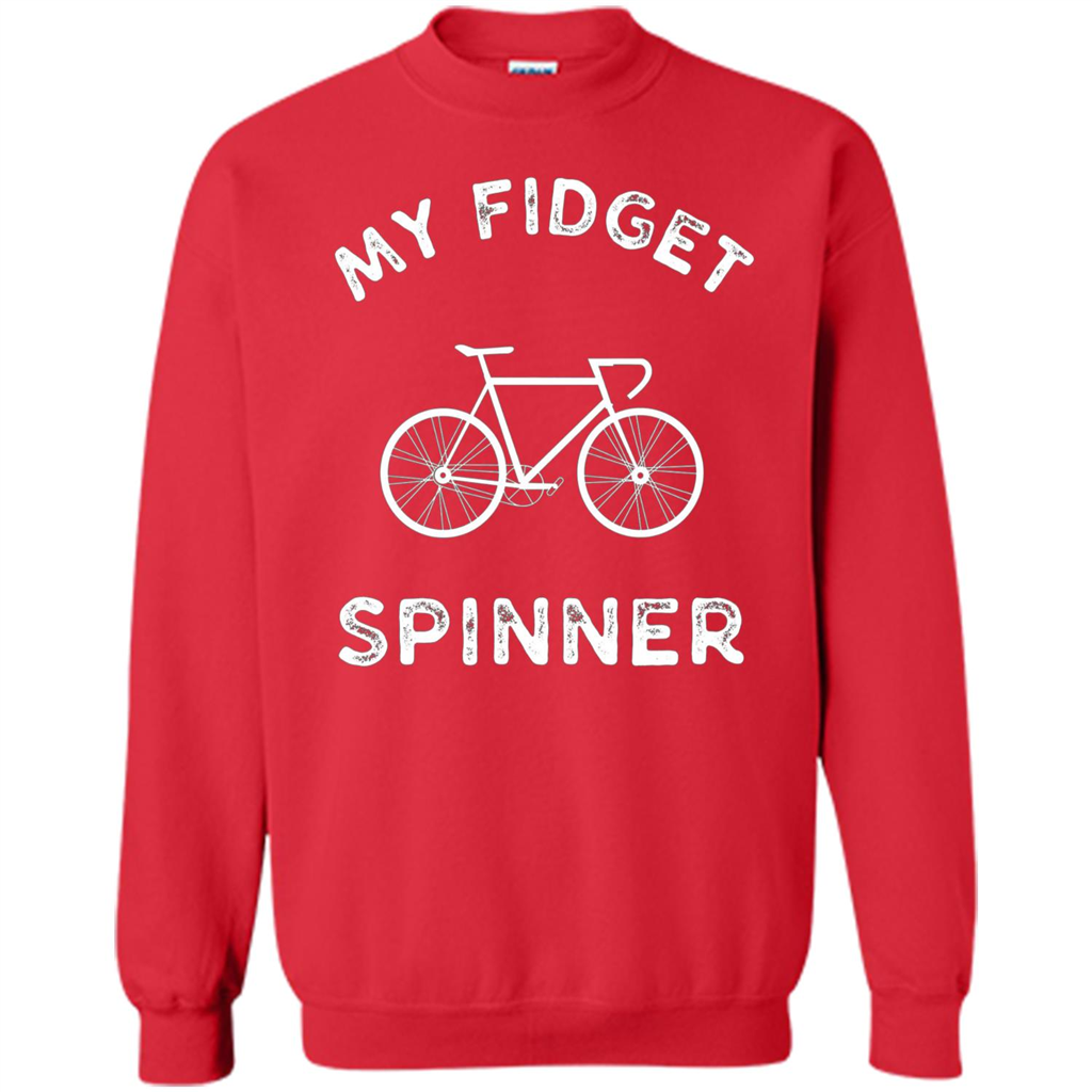 Funny Cool Cycling Mountain Biking T-shirt My Fidget Spinner Red