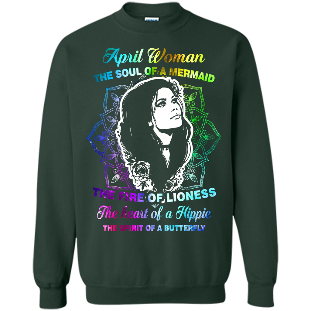 April Woman T-shirt The Heart Of A Hippie Forest Green