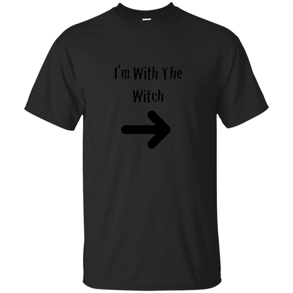 Halloween Couples Costume T-shirt I'm With The Witch Black