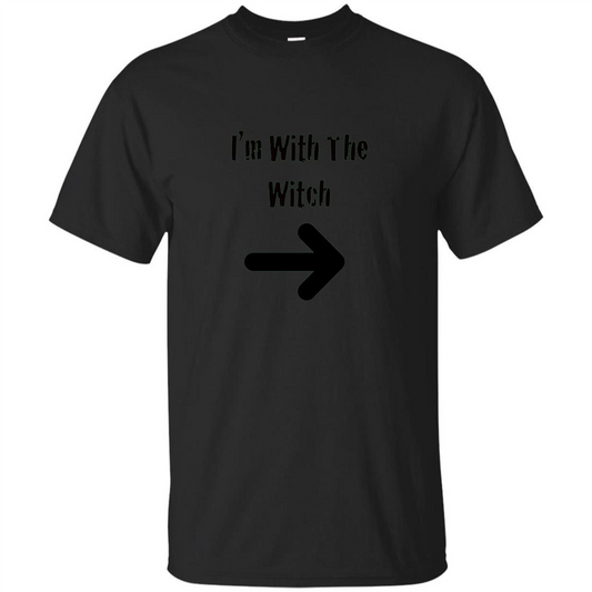 Halloween Couples Costume T-shirt I'm With The Witch Black