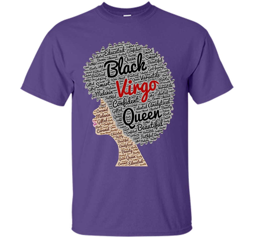 Virgo T-Shirt Black Women T-shirt Purple