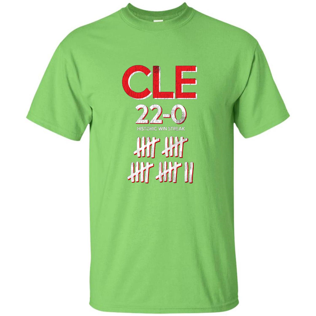 Baseball T-shirt Historic Win Streak 22-0 T-Shirt Lime