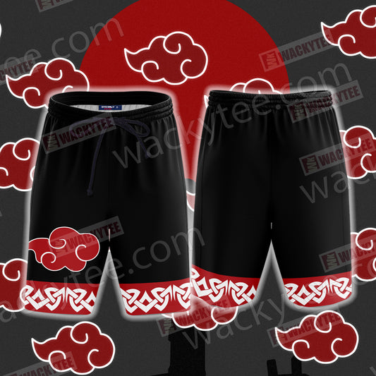 Naruto Akatsuki Symbol 3D Beach Shorts