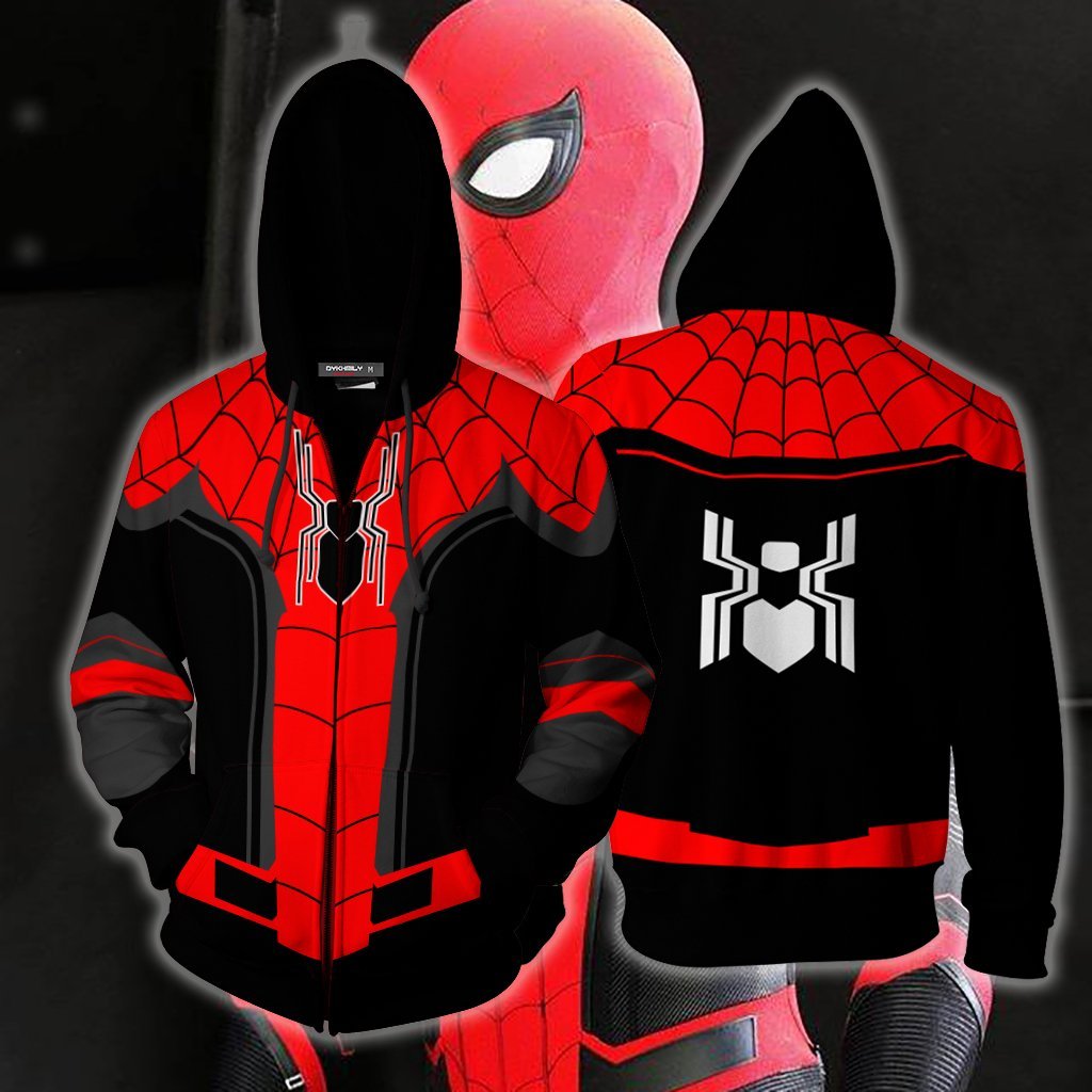 Spider-Man: Far From Home Cosplay Zip Up Hoodie Jacket 4XL