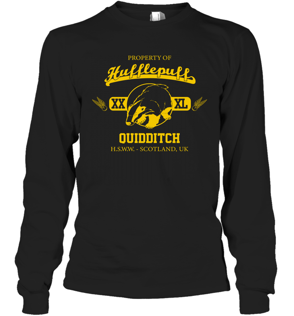 Property Of Hufflepuff Quidditch Harry Potter Long Sleeve T-Shirt Long Sleeve T-Shirt Black