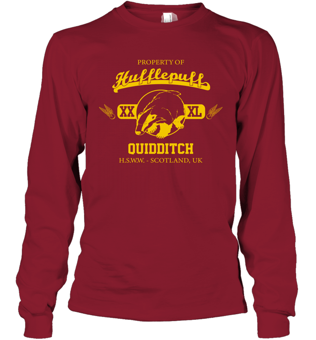 Property Of Hufflepuff Quidditch Harry Potter Long Sleeve T-Shirt Long Sleeve T-Shirt Cardinal Red