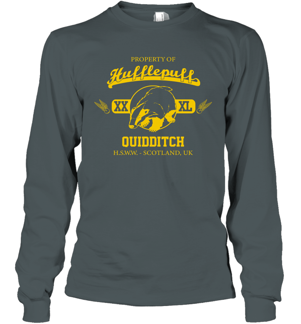 Property Of Hufflepuff Quidditch Harry Potter Long Sleeve T-Shirt Long Sleeve T-Shirt Dark Heather