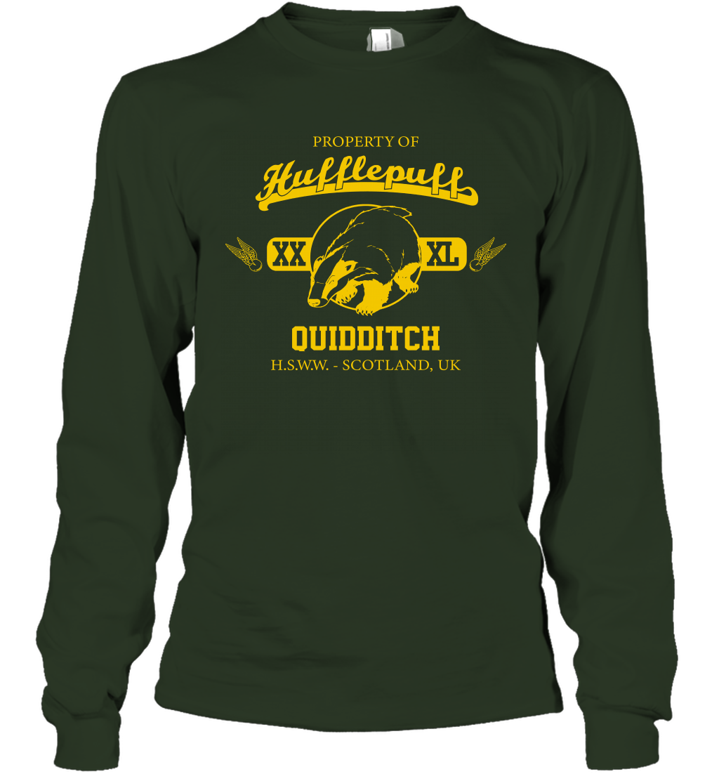 Property Of Hufflepuff Quidditch Harry Potter Long Sleeve T-Shirt Long Sleeve T-Shirt Forest Green