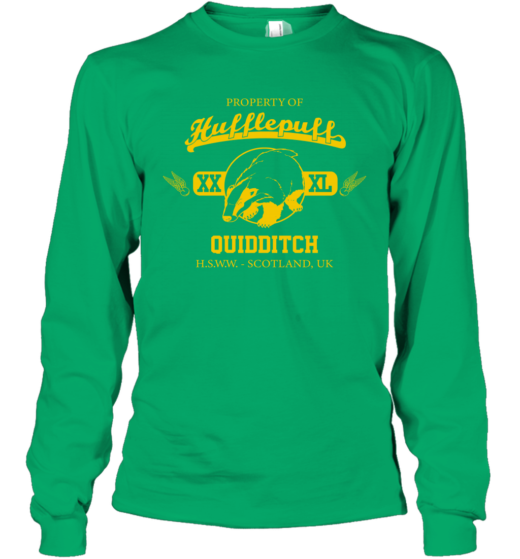 Property Of Hufflepuff Quidditch Harry Potter Long Sleeve T-Shirt Long Sleeve T-Shirt Irish Green
