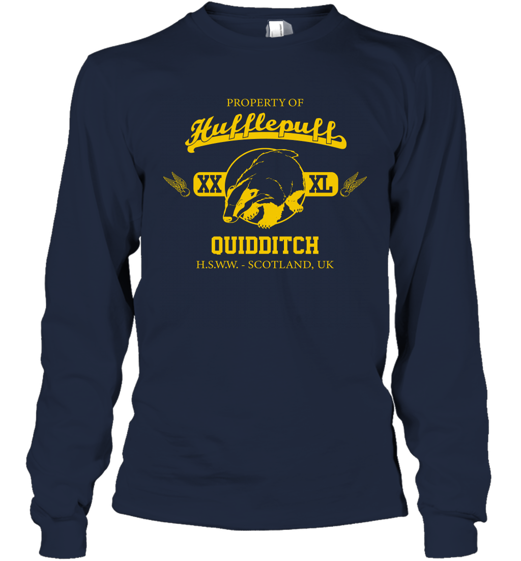 Property Of Hufflepuff Quidditch Harry Potter Long Sleeve T-Shirt Long Sleeve T-Shirt Navy