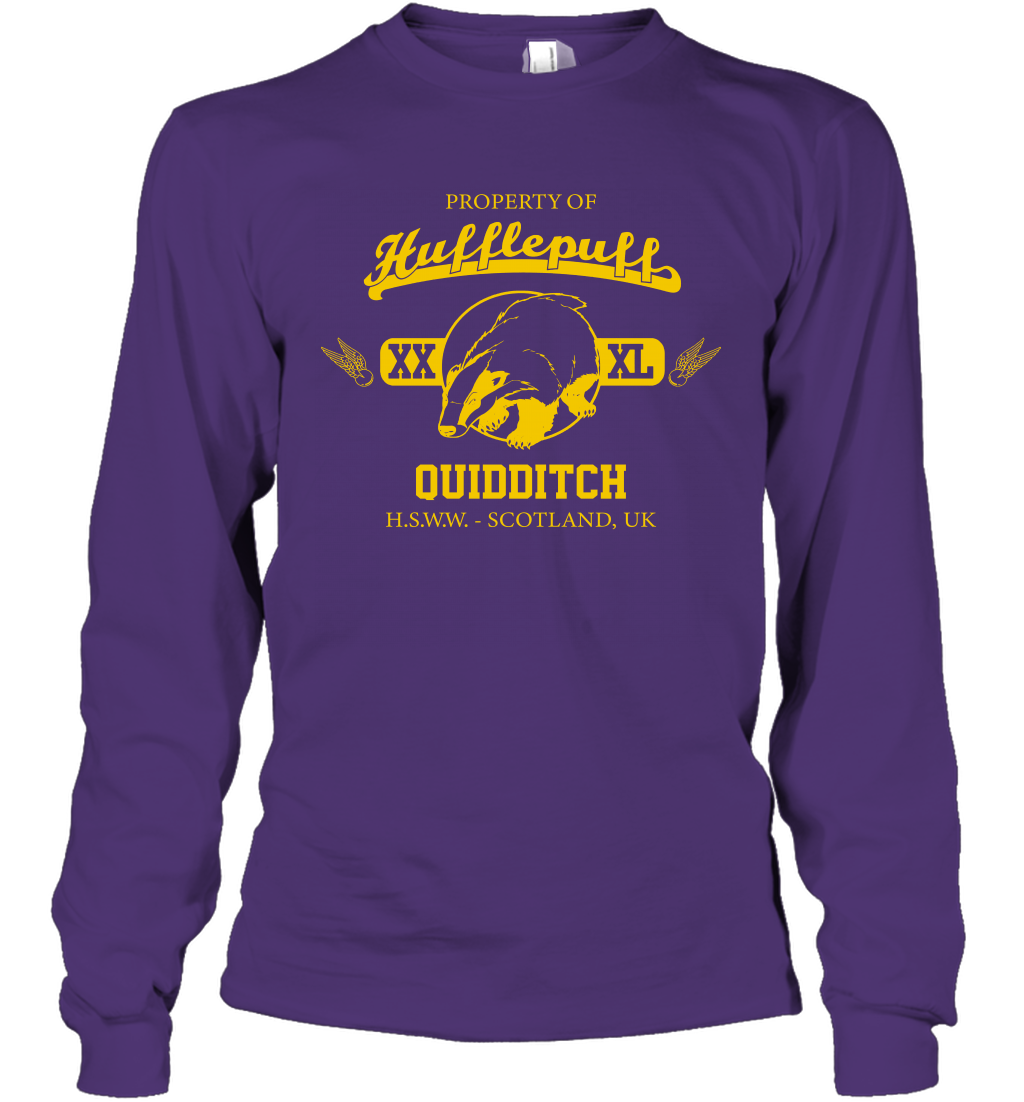 Property Of Hufflepuff Quidditch Harry Potter Long Sleeve T-Shirt Long Sleeve T-Shirt Purple