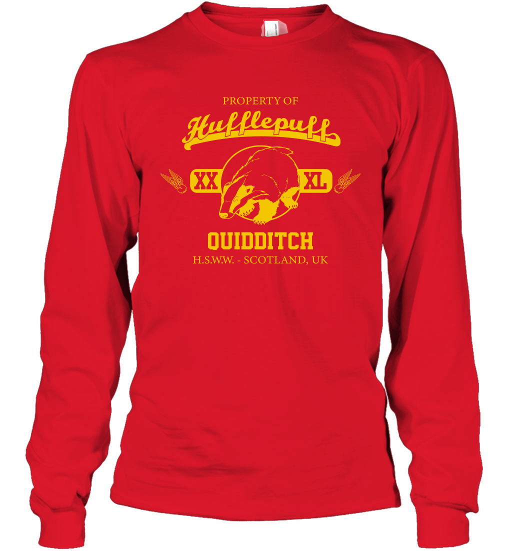 Property Of Hufflepuff Quidditch Harry Potter Long Sleeve T-Shirt Long Sleeve T-Shirt Red