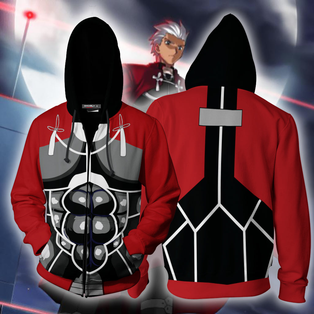 Archer - Fate Stay Night Cosplay Zip Up Hoodie Jacket 4XL
