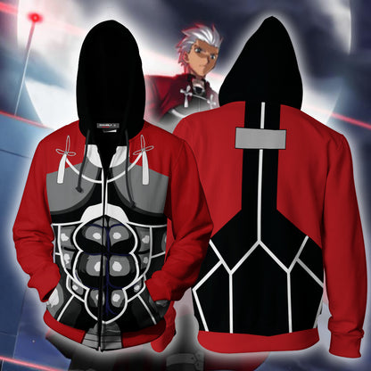 Archer - Fate Stay Night Cosplay Zip Up Hoodie Jacket 4XL